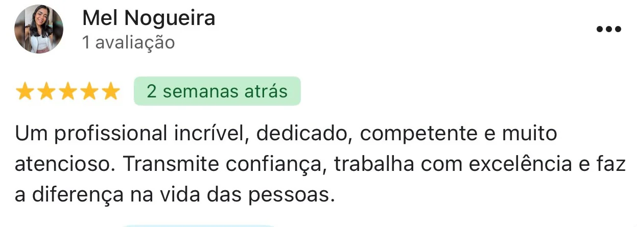 Avaliação 8 no Google